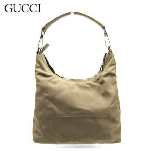 Gucci Shoulder Bag beige nylon leather - Picture 1 of 5